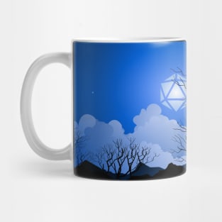 Full Moon Over Mountains D20 Dice Tabletop RPG Maps and Landscapes Mug